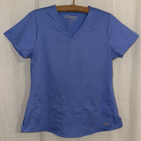 Grey’s Anatomy M V Neck Scrub Top in Ceil Blue - Picture 1 of 11